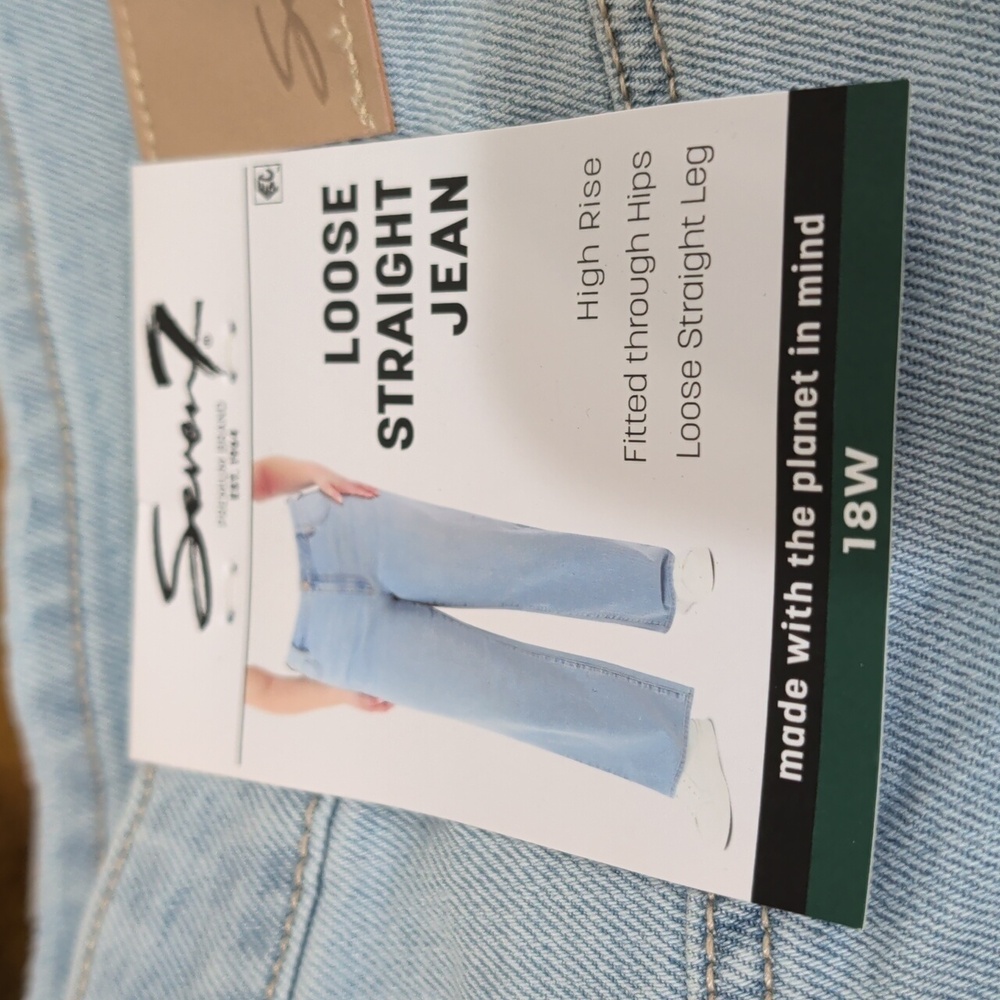 Seven7 Women's Loose Straight High Rise Jean Multiple Sizes